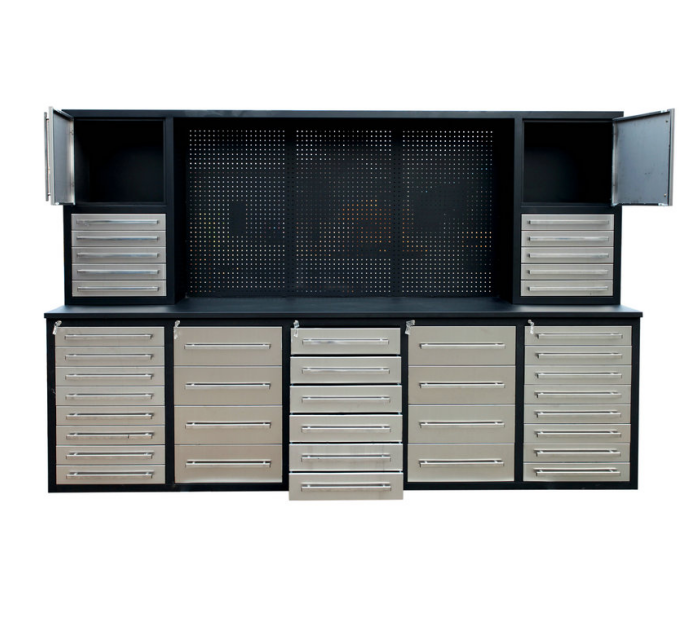 Stainless Steel Handles Heavy Duty Tool Cabinet for Garage and Folding Workbench
