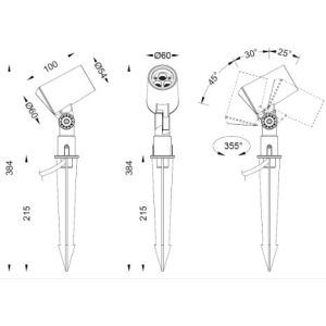 Dimming DMX 3x3W/4W Architectural LED Spot Light IK06