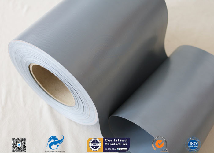 Waterproof 7628 0.25mm Grey PVC Woven Fabric Coated Fiberglass Fabric 20cm Width