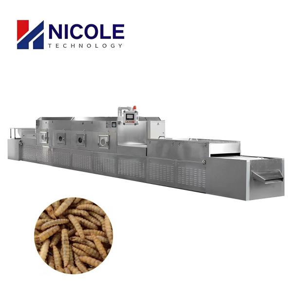 Continuous Tunnel Microwave Drying Machine Industrial For Insects Black Soldier