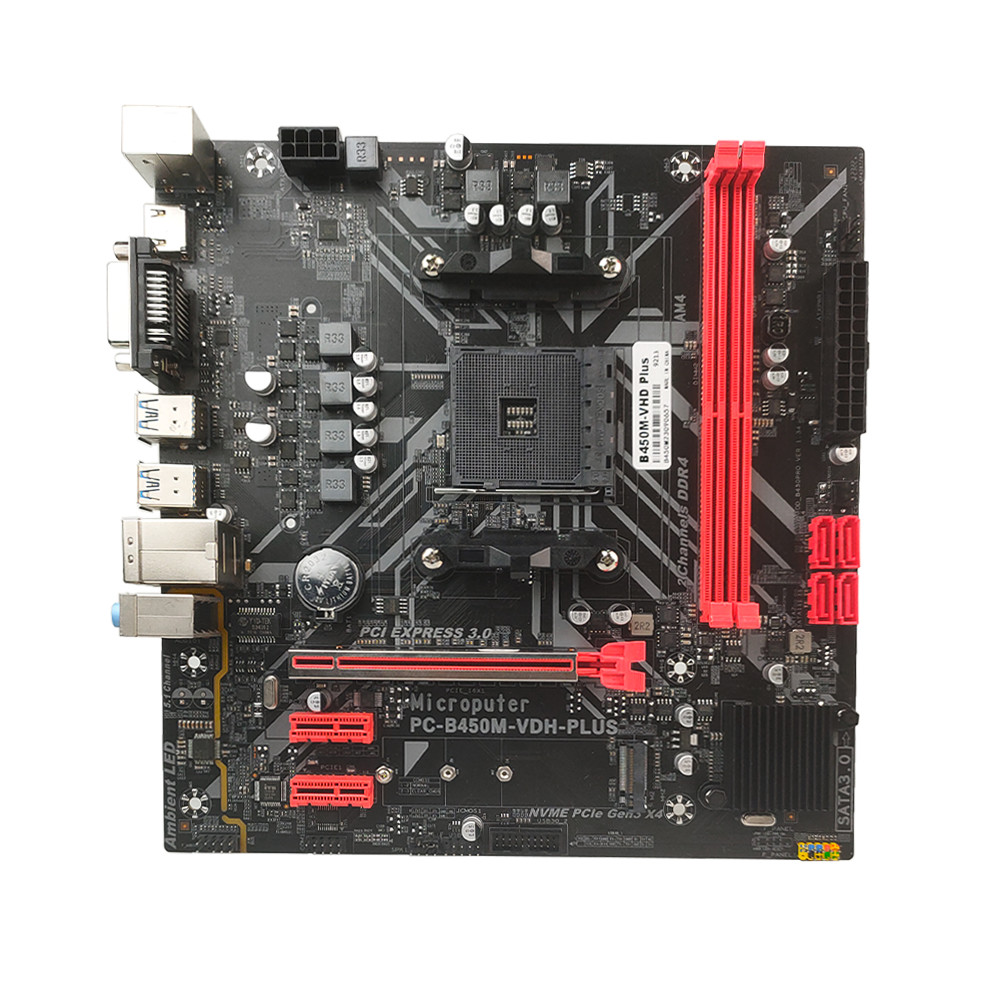 PCWINMAX B450M Plus Socket AM4 Motherboard Micro ATX DDR4 M.2 HD VGA Output B450 Chipset Mainboard