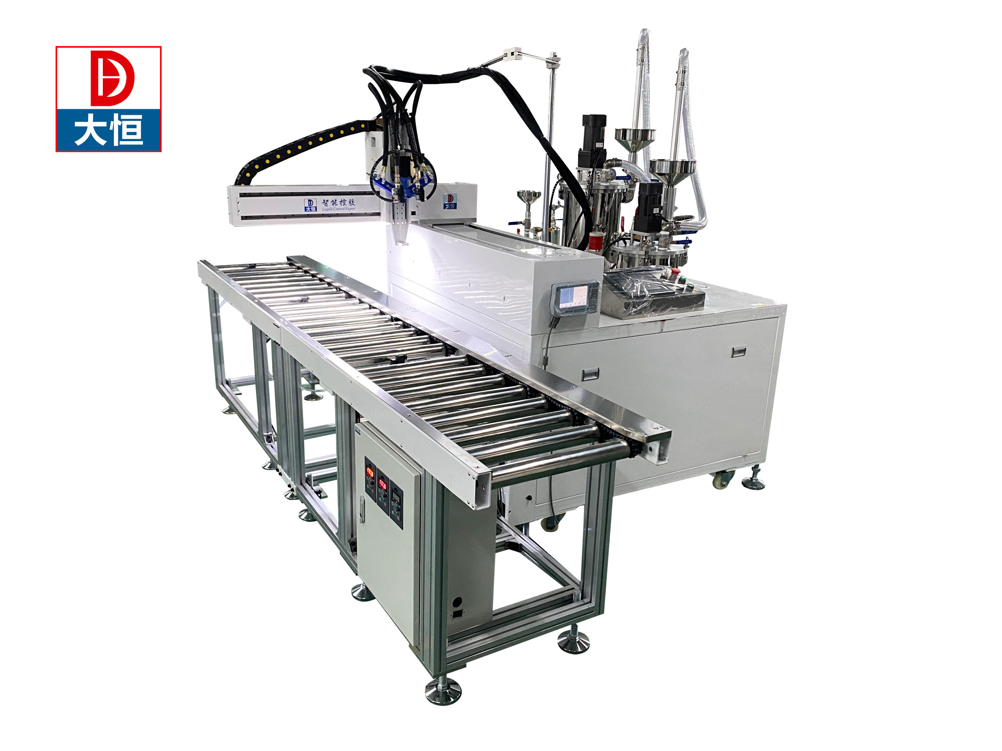 500 KG Epoxy Potting Machine with In-Line Automatic Glue Dispenser and Case Packaging