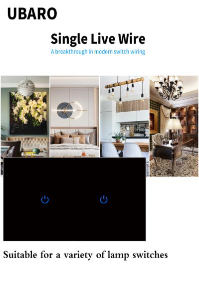 146*86mm 2Gang Eu Standard 5W - 300W/Gang Touch Light Switch Single Live Wire