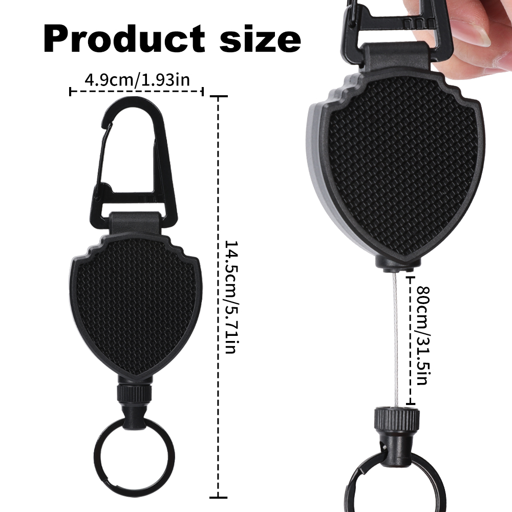 Deyi Badge Reel Heavy Duty Badge Holder Retractable Gear Retractable Cord Black Metal Color