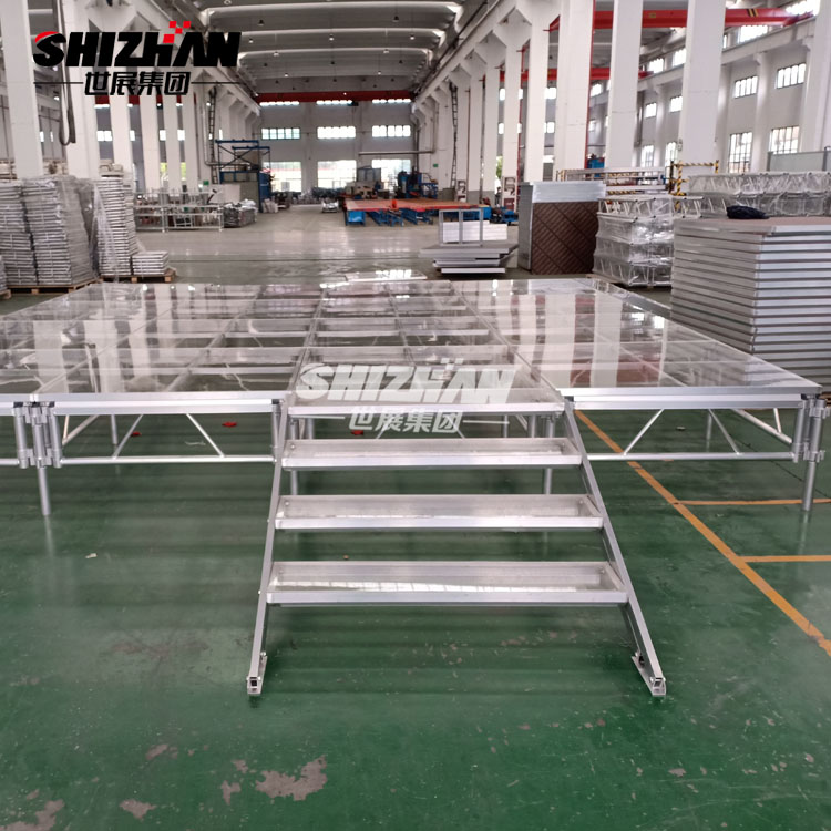 Aluminium wedding event glass stage