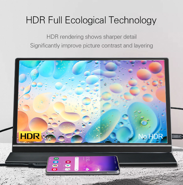 1000:1 Contrast Synchronized Screen 15.6 Inch HDR Portable Monitor