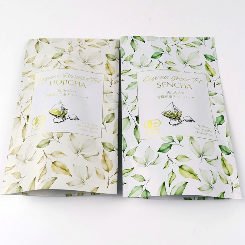 CMYK ISO VMPET Aluminum Foil Tea Pouch 120mic MOPP Stand Up Zipper Bag