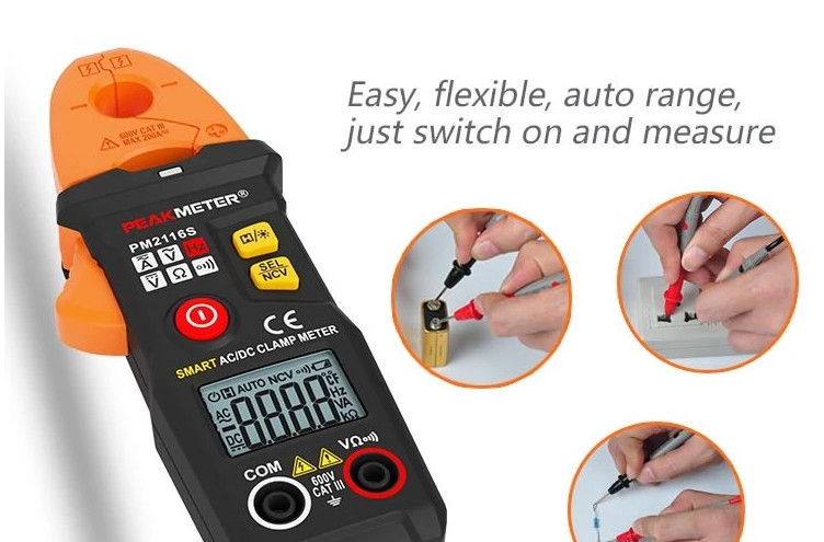 Auto Range Smart Mini AC/DC Digital Clamp Meter Multimeter With RoHS