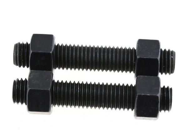 M4 - M48 Double Ended Bolt , Carbon Steel Full Thread Stud Bolt Black Color
