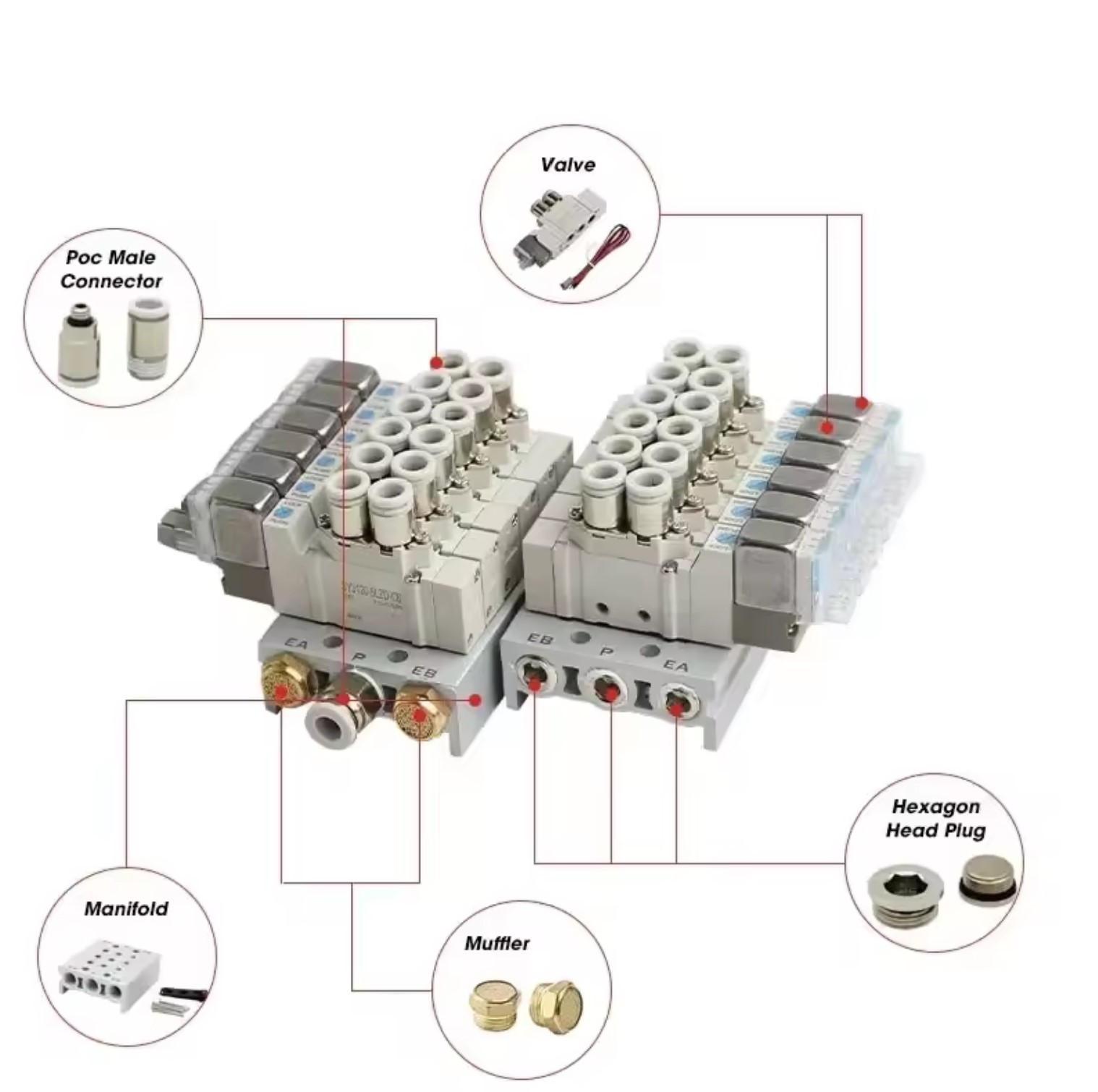 Single SY series 5-way solenoid valve SY3220-5LZD-C8 SY3220-6LZD-C8