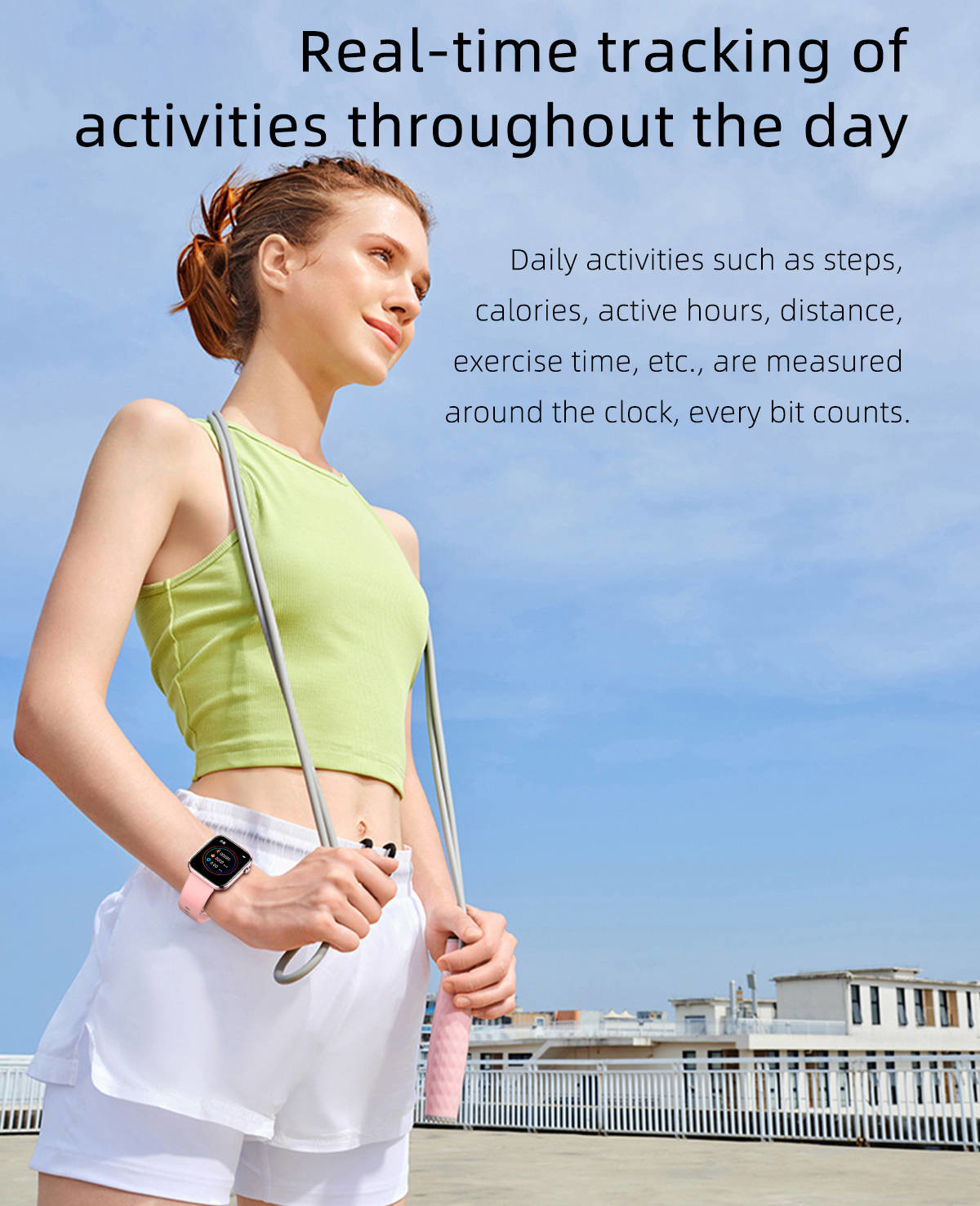 IPS Screen Bluetooth Fitness Watch Camera Control Heath Monitor GR5515