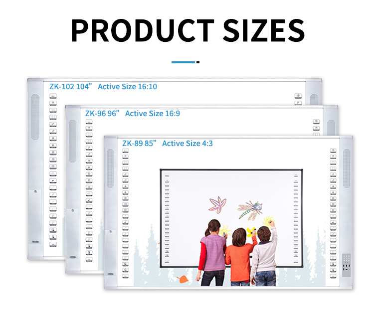 96 Inches Portable Interactive Whiteboard Smart Whiteboard With Laser Projector