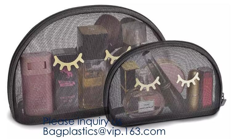 Multipurpose Nylon Mesh Cosmetic Bag Makeup Travel Cases Pencil Case Travel Organizers,Pouch for Offices Travel Accessor