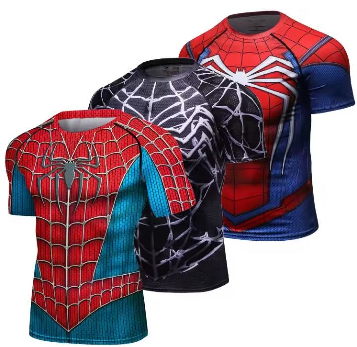 Short Sleeve Sublimation Bjj Compression Shirt MMA Wear Cosplay Superhero Clothing