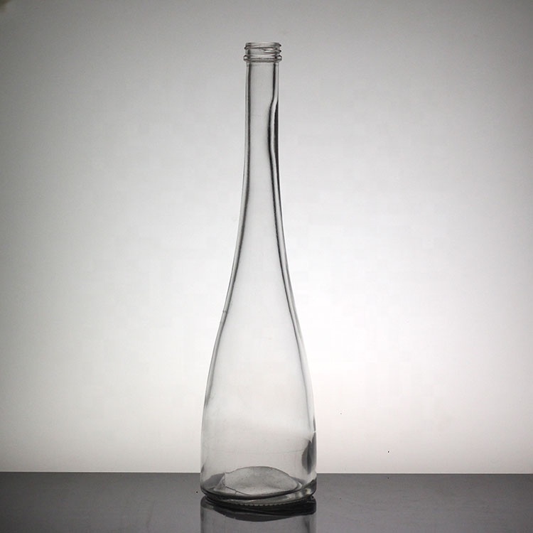 Clear Glass Tall Thin Beverage Bottle for Long Neck White Spirit and Fruit Wine