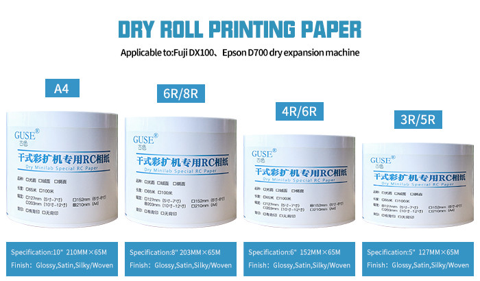 Natural Warm White Satin Minilab Photo Paper 6 '' Vivid Printing Color