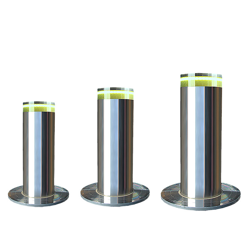600mm Height Hydraulic Retractable Bollards Barriers With Chromeplate Guide Rail