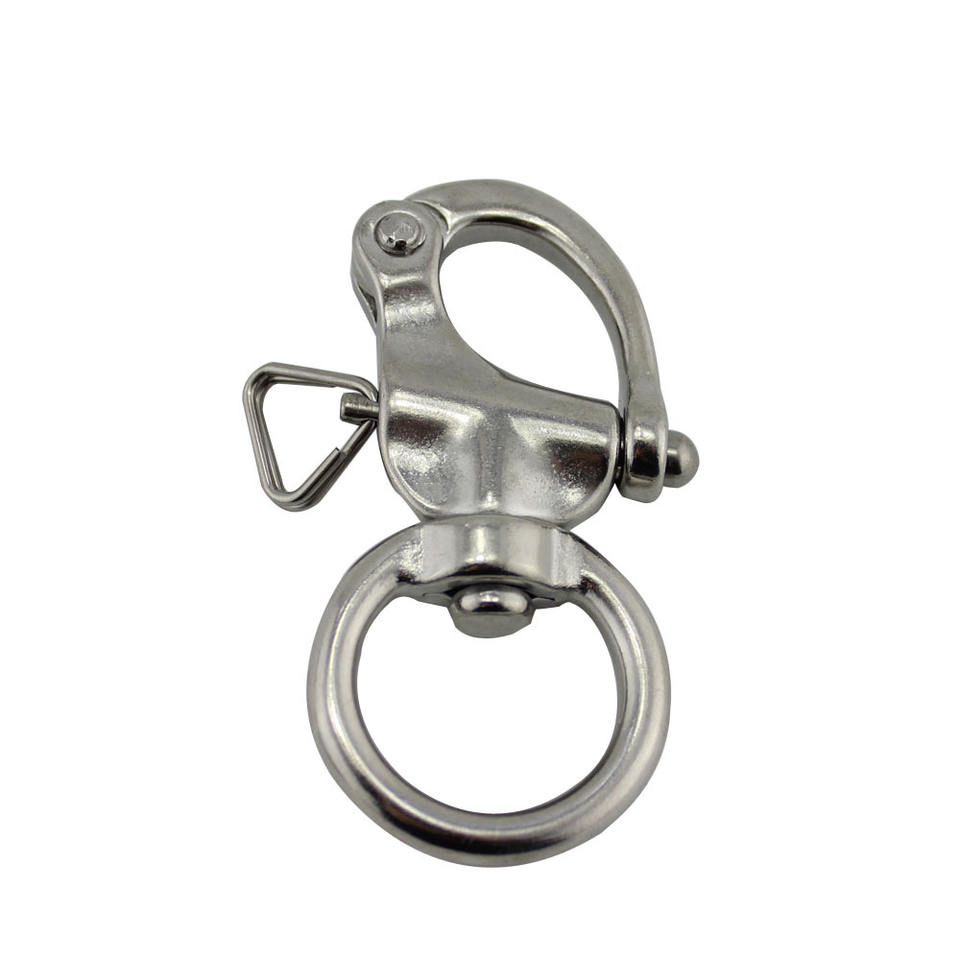 DEE SHACKLES European Type 316 Stainless Steel Swivel Round Eye Quick Release Snap Shackle