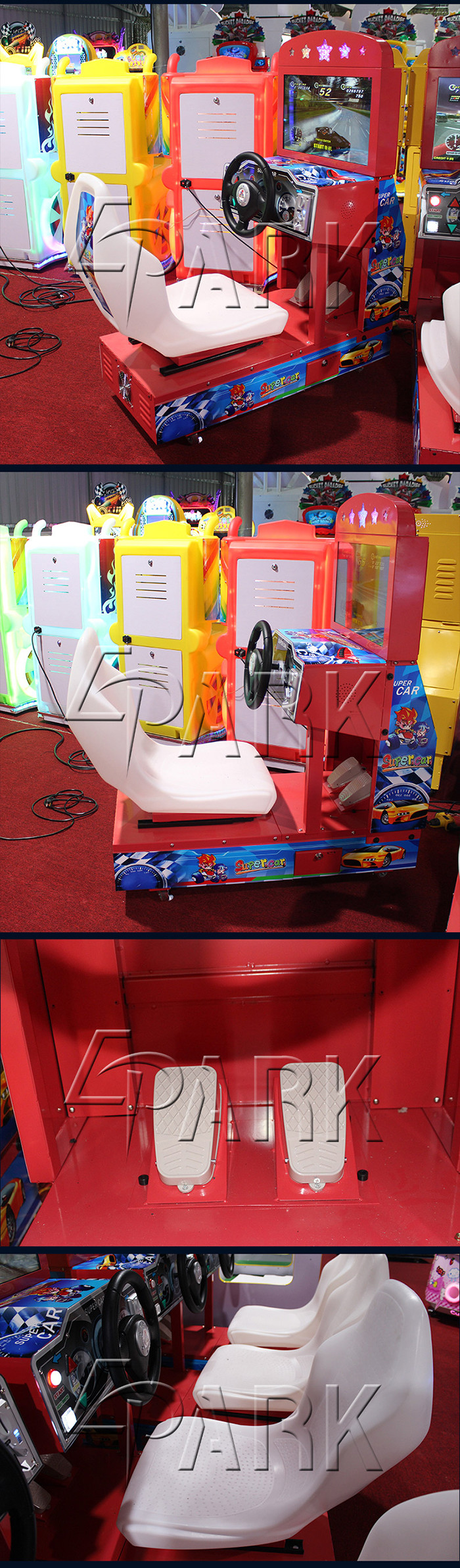 Kids Car Racing Game Simulator Machines Coin Operated Stereo System for fec,shopping center