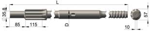 High Performance Furukawa HD709RP Shank Adapter for hydraulic and pleumatic rigs