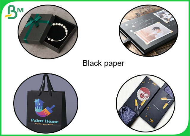 31' x 33' Printable 300gsm 350gsm Black Paper With Offset Printing Effect