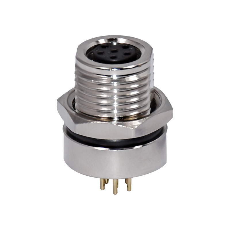 Front Mounting M8 Waterproof Connector Male 3pin Straight Panel Receptacle Connector