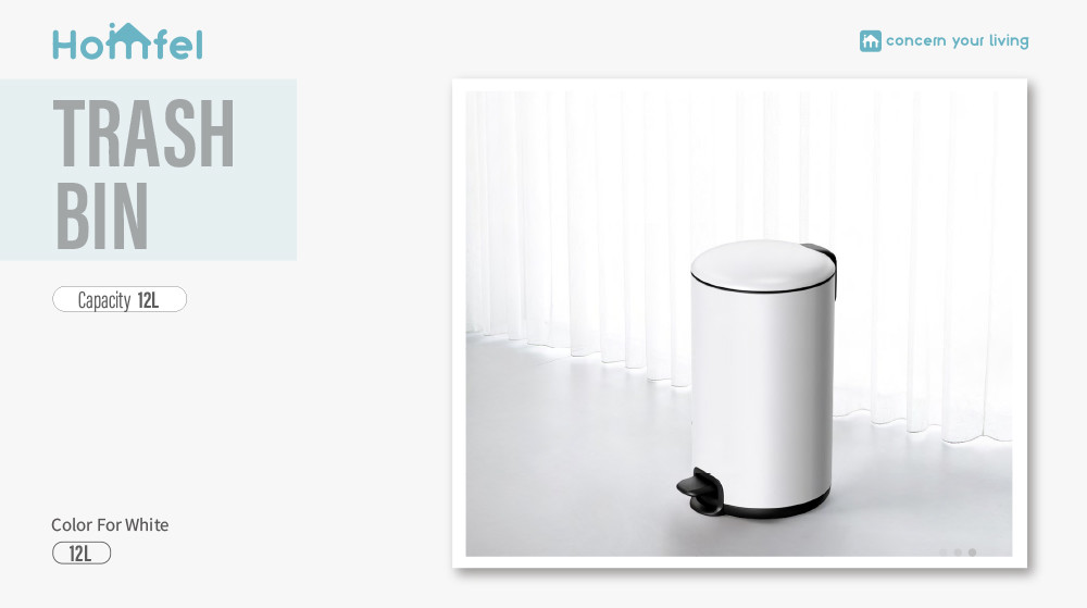 3L 5L 12L 20L 30L Steel Round foot operated trash can for Home Bathroom Kitchen