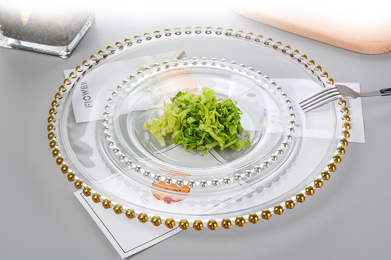 Gold Decorated Glass Charger Plates