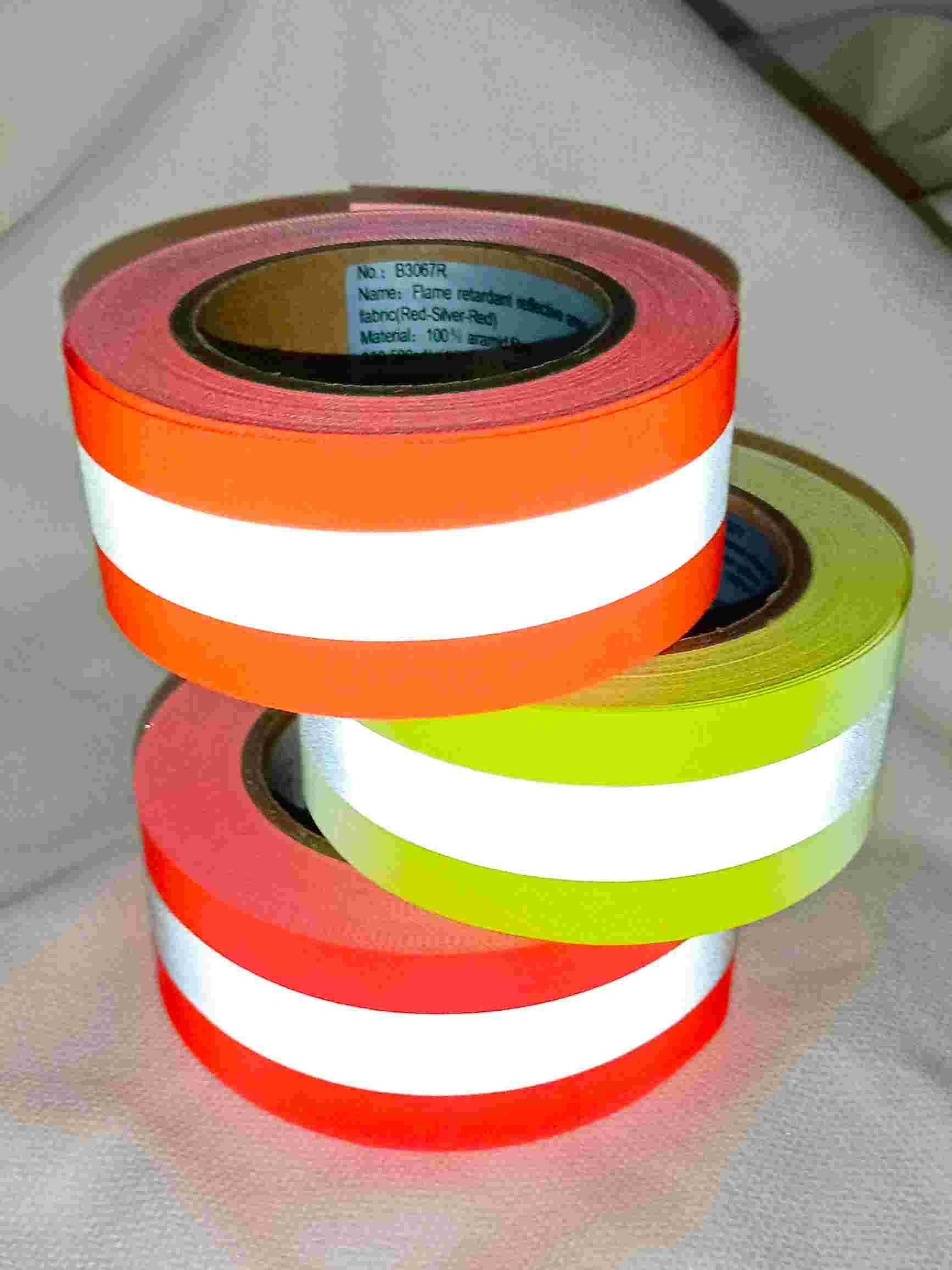 Fireproof Flame Retardant Reflective Tape material Reflective Warning Tape For Fireman Uniforms