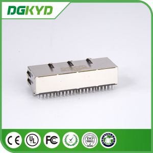 China Supplier 10P8C shielded 1 x 4 Port Gigabit ethernet RJ45 connector with