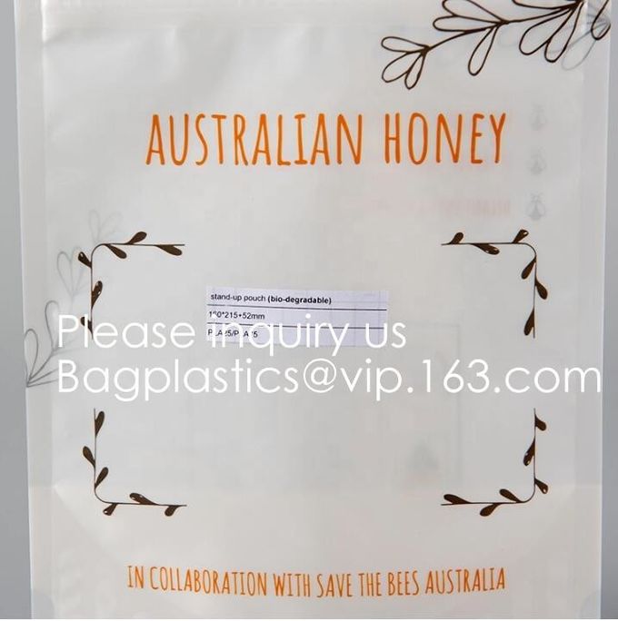 Compostable Corn Starch Laminated Biodegradable Packaging Bag PLA Bag PBAT Corn Starch Compostable Pouch With Lip