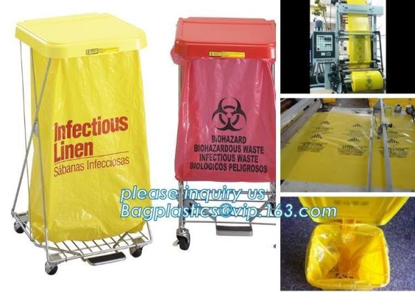 Disposable Hospital Red / Yellow Polyethylene Biohazard Infectious Autoclave
