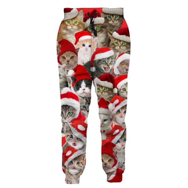 3D Digital Printing Christmas Snowflake Sweatpants Straight Men And Women Loose