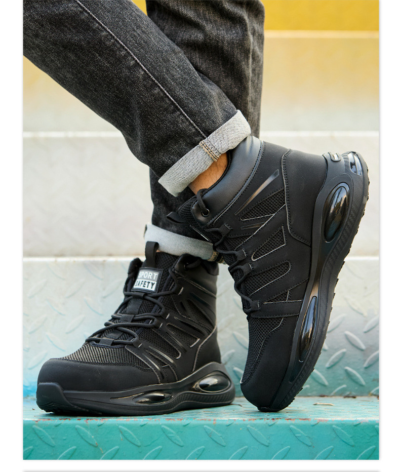 Kevlar Air-cushioned Sole Work Shoes Ultimate Safety Boots for Security Work