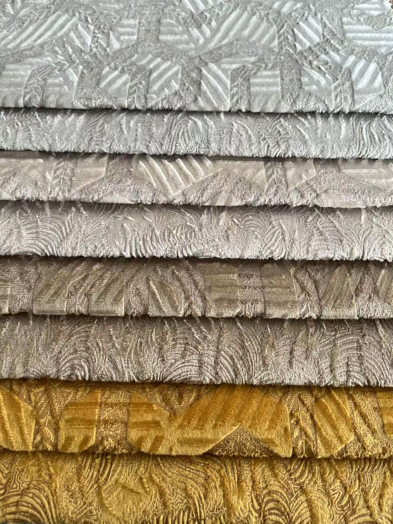 Breathable Knitted Velvet Sofa Fabric Colorful For Decoration Sofa Fabric Factory