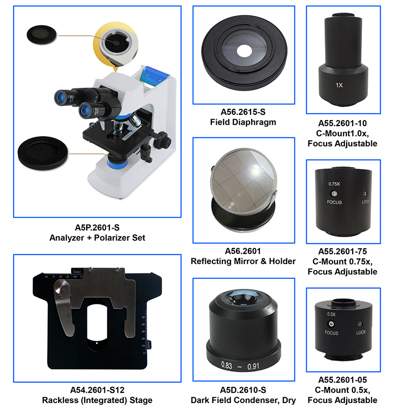 OPTO-EDU A16.2601 40x - 1000x LED Trinocular Fluorescence Microscope For Research / Learning