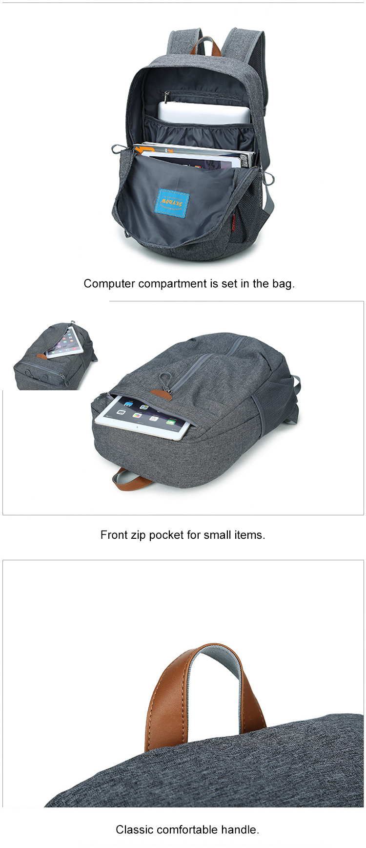 21 Litre Anti Theft Multi Function Backpack For 17.3'' Laptop