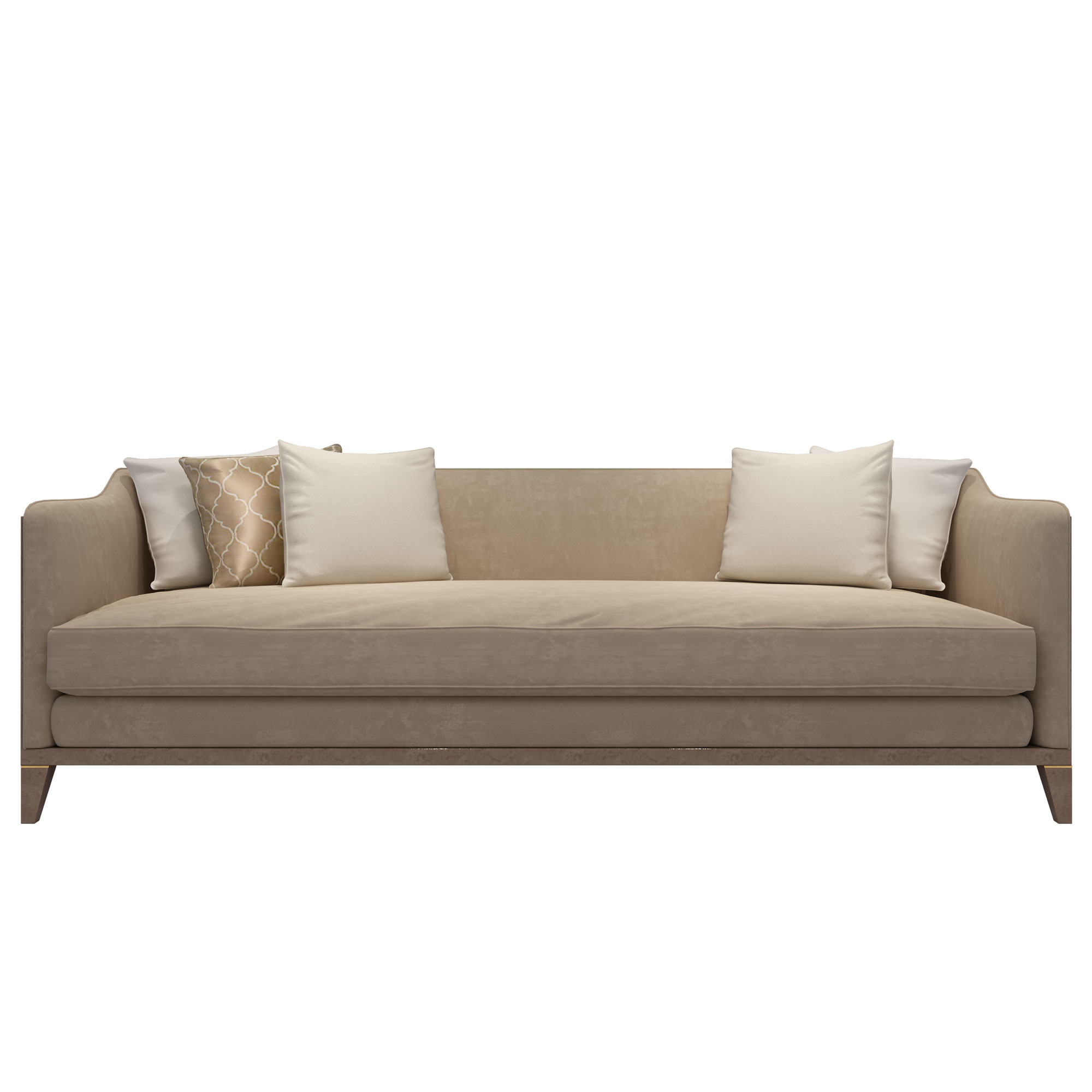 Fashion luxury design of Hotel Lobby furniture reception sofa set made by Leather cushion in Glossy painting legs