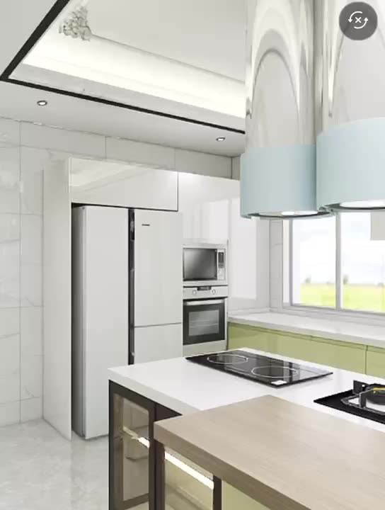900mm PVC Furniture Modern Modular Kitchen Cabinets SS Sink L Shape