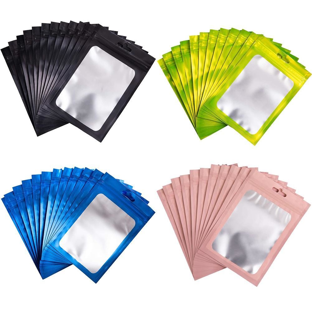 Customized Logo Plastic Retail Aluninum Foil Zipper Packaging Bag with clear hole