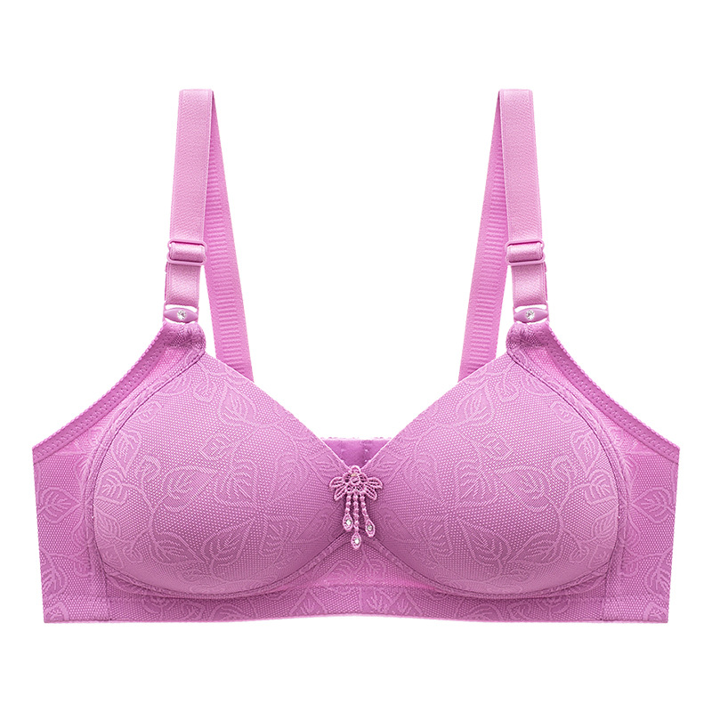 Big Cup Plus Size Wirefree Bra Knitted Gather Ladies Bra And Brief Sets