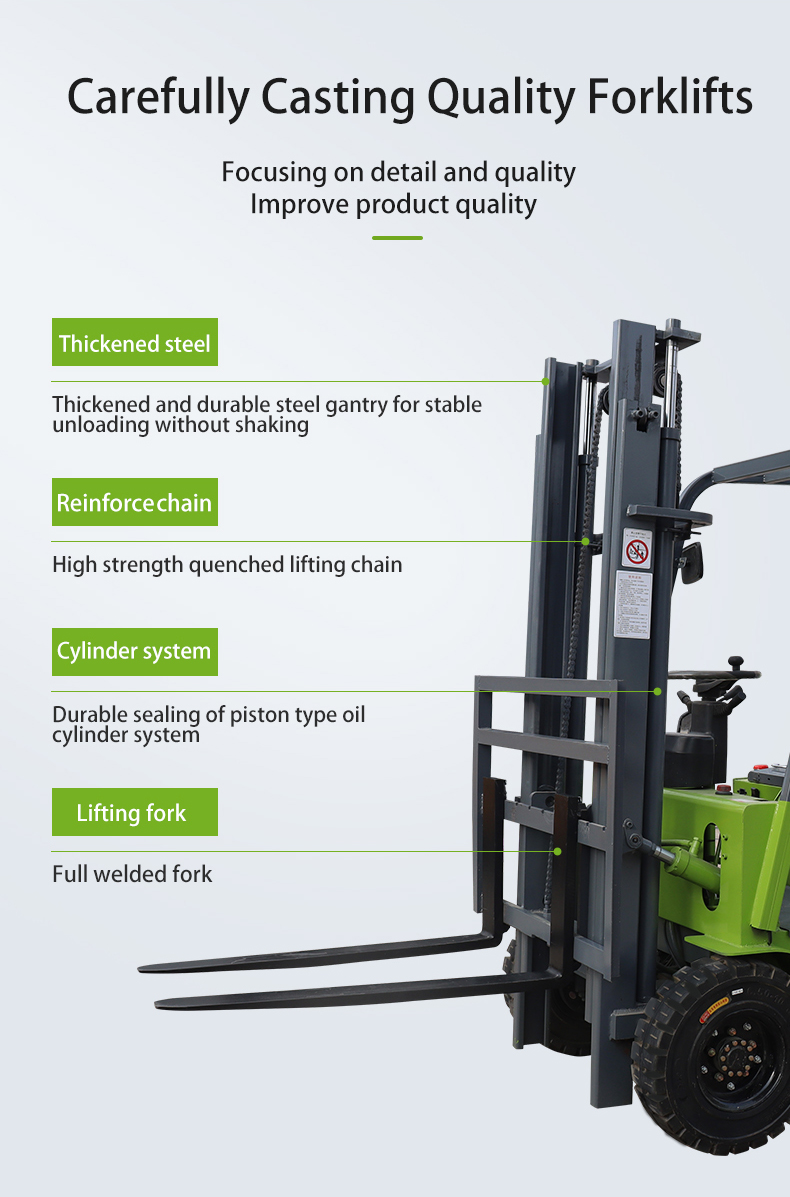 Electric Forklift Truck 4 Wheel Ac Powered Battery Control 1.5 Ton For Food Shop High Capacity Electric Forklift