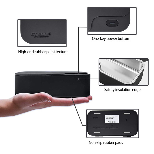 Small Size Portable Ultrasonic Cleaner SUS304 Tank For Glasses Jewelry Watch Strap