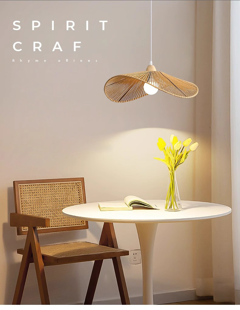 Nordic Wabi Sabi Led Pendant Lights For Living Room Home Decoration Rattan Bedroom Chandelier(WH-AP-587)