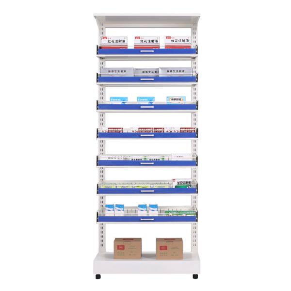 Medical Show Metal Sheet Storage Rack , Hospital Pharmacy Drugstore / Grocery