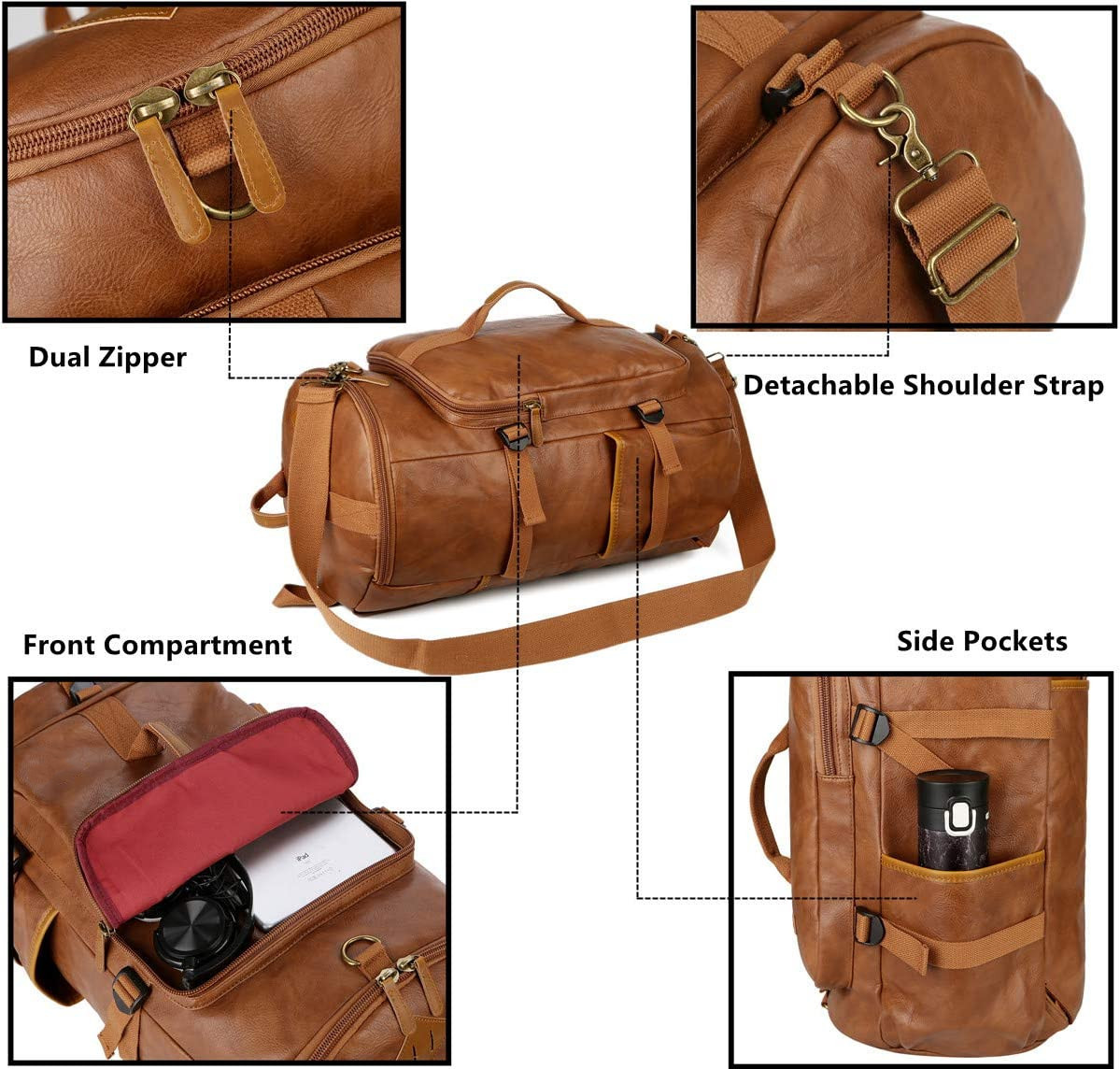 Stylish Men Weekender Custom Travel Bag Customized PU leather Material