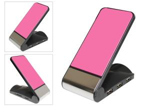  Pink Portable 4 USB Phone Holder of Spare Laptop Parts (OEM / ODM) Manufactures