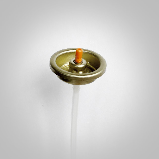 Golden Lacquered Tinplate Aerosol Can Valve For Car Care Foam Cleaner Tin Cans
