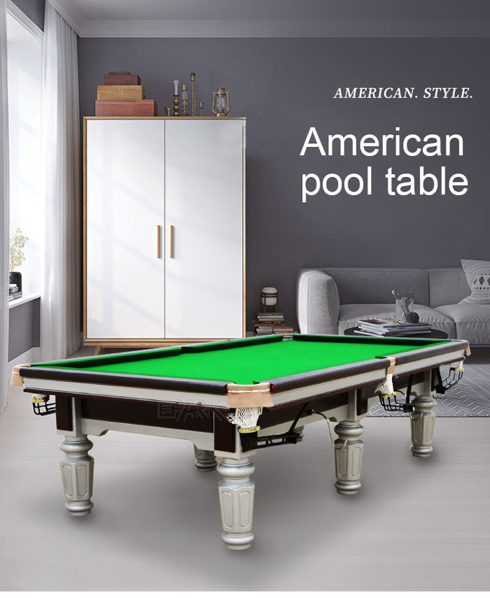 Customized Amusement Game Machines 8FT Chinese Pool Black And Green Billiard Table