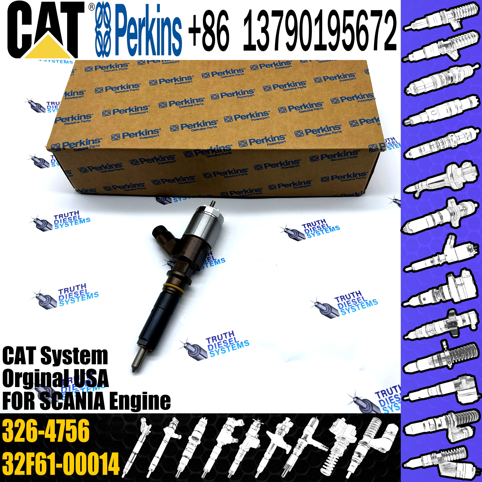 Common Rail Fuel Injector 2645A745 C6.4 Fuel Injector 3264756 326-4756 For 320D Excavator